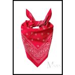 MAZEN Etnik Desenli Çok Amaçlı Bandana Fular Kırmızı Renk 50x50