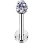 Mazen Paslanmaz Cerrahi Çelik Zirkon Taşlı Kıkırdak Dudak Burun Tragus Beyaz Piercing