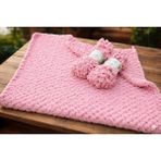 Mazsay El Örgüsü Parmak Ip Bebek Battaniyesi Baby - Pembe