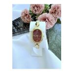 Mazzy Vintage Oval Gold İçi Bordo Kadın Kol Saati