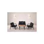 MB GARDEN FURNITURE DREAM Balkon, Bahçe Takımı, Cafe, Metal Kanepe, Koltuk Takımı, Bahçe Mobilyası, 2+1+1 sehpalı
