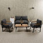Mb Garden Furnıture Dream Model, Balkon, Bahçe, Cafe, Metal Koltuk Takımı, Bahçe Takımı , Çay Seti, 2 1 1 Sehpa Antrasit