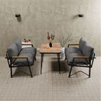 Mb Garden Furnıture Simetri Model, Balkon, Mutfak, Bahçe,cafe,metal Koltuk Takımı,bahçe Takımı,çay Seti, 2+2 Takım+masa Orta Gri