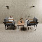 Mb Garden Furnıture Simetri Model, Balkon,mutfak, Bahçe, Cafe, Metal Koltuk Takımı, Bahçe Takımı , Çay Seti, 1+1+sehpa Orta Gri