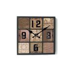 MB Kare Desen Temalı Duvar Saati – 30x30x3,5 Cm – Dekoratif Obje & Hediyelik
