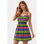 MB MİSSLADY COLLECTION Pastel Çizgili Askılı Mini Yazlık Elbise