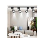 MB Siyah Kasa Beyaz Işık 30W 3 Adet 360 Dönen LED Ray Spot 6500K Beyaz Lamba 1 Metre Raylı Armatür