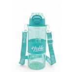 M&B Water Bottle Hello Pipetli Suluk, 800 ml, Turkuaz, Renkli Boyun Askılı Çocuk Suluğu