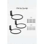 mba decor metal bending art 3’lü Metal Saksı Tutucu Duvara Monte Balkon Saksı Askısı Siyah 20 cm