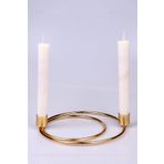 mba decor metal bending art Altın Halka Mumluk 2'li