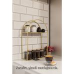 mba decor metal bending art Arco Model 2 Katlı Gold Metal Masaüstü Düzenleyici – Mutfak Banyo Rafı Organizer Raf