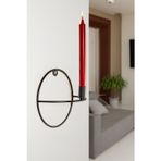 mba decor metal bending art Daire Duvar Şamdanı Siyah Metal Tekli Şamdan Mumluk Dekoratif Paslanmaz Siyah Ev Dekorasyon 20 cm