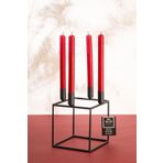 mba decor metal bending art Dörtlü Küp Metal 4 Lü Şamdan Mumluk Dekoratif Mumluk 25cm Paslanmaz Siyah Kaplama Ev Dekorasyon