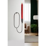 mba decor metal bending art Elips Duvar Şamdanı Metal Tekli Şamdan Mumluk Dekoratif Mumluk Paslanmaz Siyah Kaplama Ev Dekorasyon