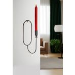 mba decor metal bending art Elips Duvar Şamdanı Metal Tekli Şamdan Mumluk Dekoratif Mumluk Paslanmaz Siyah Kaplama Ev Dekorasyon