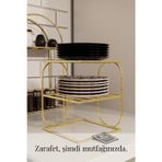 mba decor metal bending art Gold Metal 2 Katlı Tabaklık – Tezgah Üstü Mutfak Düzenleyici Raf Stand Organizer
