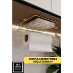 mba decor metal bending art Gold Montajsız Kolay Kurulum Peçetelik & Kağıt Havluluk Ergonomik Tasarım - Modern Mutfak Sofra