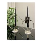 mba decor metal bending art Golden Horn Şamdan Mumluk Full Gümüş Kaplama Dekoratif Mumluk 2 Li ( Ikili ) Metal Paslanmaz Dolu