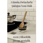 mba decor metal bending art Gümüş Metal Kaşık Kepçe Tutucu – Tezgah Üstü Kaşıklık Düzenleyici Paslanmaz Çelik & Plastik