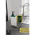 mba decor metal bending art Gümüş Paslanmaz Tezgah Üstü Mutfak Düzenleyici - Ergonomik Sünger Bez Detarjan Organizeri