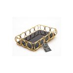 MBA Decor Metal Bending Art Halka Model 1. Kalite Paslanmaz Gold Dolu Demir Akrilik Taban Tepsi Sunumluk Organizer Sofra Mutfak