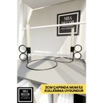 mba decor metal bending art Kandil Model Metal 2 Li Siyah Şamdan İkili Mumluk Dekoratif Mumluk Paslanmaz Kaplama Ev Dekorasyon