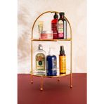 Mba Decor Metal Bending Art Kubbe Model Gold Banyo Kozmetik Takı Düzenleyici Çok Amaçlı Organizer 2 Katlı Servis Sunum Ikramlık