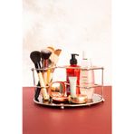 Mba Decor Metal Bending Art Makyaj Düzenleyici Organizer Banyo Organizer Düzenleyici Çok Amaçlı Takı Düzenleyici Gümüş Paslanmaz