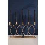 mba decor metal bending art Metal Gold Double Geometri 45cm Masaüstü Şamdan Mumluk Dekoratif Mumluk Paslanmaz Ev Dekorasyon