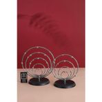 Mba Decor Metal Bending Art Olimpiya Gümüş Paslanmaz Ikili Dekoratif Ürün Salon Ünite Yanı Sehpa Üstü 20 - 25 Cm
