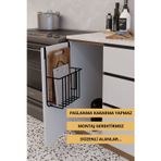mba decor metal bending art Siyah Çok Amaçlı Düzenleyici - Mutfak Dolabı Tezgah ve Evye Altı Kapak Askısı - Organizer