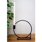 mba decor metal bending art Siyah Helen Yuvarlak Şamdan Mumluk Dekoratif Mumluk Paslanmaz Dolu Demir Tekli Ev Dekorasyon 20 Cm