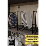 mba decor metal bending art Siyah Metal Tabak Düzenleyici - Paslanmaz Ergonomik Dolap İçi Mutfak Organizeri