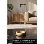 mba decor metal bending art Siyah Metal ve Bambu Tütsülük - Paslanmaz Dekoratif Obje Ev Salon Aksesuarı (31x10 cm)