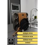 mba decor metal bending art Siyah Paslanmaz 3 Gözlü Tavalık Tencerelik Tabaklık – Dolap İçi Düzenleyici, Şık Mutfak Çözümü