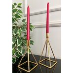 mba decor metal bending art Üçgen Mısır Şamdan Mumluk Dekoratif Mumluk 2 Li Paslanmaz Dolu Demir Komple Gold Ev Dekorasyon