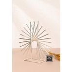 Mba Decor Metal Bending Art Xanthos Gümüş Modern Ev Dekorasyonu Paslanmaz Dolu Demir Dekoratif Obje Ofis Tasarımı 30 Cm