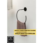 mba decor metal bending art Yakamoz Yapışkanlı Siyah Banyo Askısı Havluluk 15 cm Paslanmaz Metal Havlu Tutacağı, Şık Tasarım