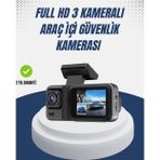 Mbb E-Ticaret 1080P Üç Kameralı Araç Kamerası Wi-Fi Destekli Park Modu ve G-Sensörlü