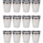 Mbb E-Ticaret 12 Adet Paslanmaz Çelik Krom Bardak 9 X 7,5 X 5,5Cm