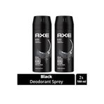 Mbb E-Ticaret 2 Adet Axe Erkek Deodorant & Bodyspray Black 48 Saat Etkileyici Koku Vücut Spreyi 150 ml