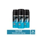 Mbb E-Ticaret 3 Adet Axe Ice Chill Erkek Deodorant Sprey 150 ml