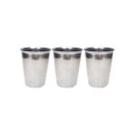 Mbb E-Ticaret 3 Adet Paslanmaz Çelik Krom Bardak 9 x 7,5 x 5,5cm - Şeffaf