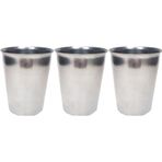Mbb E-Ticaret 3 Adet Paslanmaz Çelik Krom Bardak 9 X 7,5 X 5,5Cm