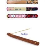 Mbb E-Ticaret 3 Paket 20 Çubuklu Tütsü Musk - Wood - Red Rose - Kayık Hediyeli