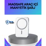 Mbb E-Ticaret 360° Döner Başlıklı MagSafe Araç Telefon Tutucu Hızlı Şarjlı