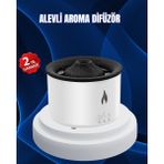 Mbb E-Ticaret 3D Alev Işıklı Aromaterapi Makinesi – 360 ml Su Kapasiteli Sessiz Difüzör - Renkli