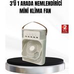 Mbb E-Ticaret 3’ü 1 Arada Mini Klima Fan USB Şarjlı, 7 Renk Gece Lambalı ve Nemlendirici