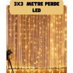 Mbb E-Ticaret 3x3 Metre Perde LED Işık Sıcak Şelale Tasarım Dekoratif Aydınlatma