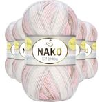 Mbb E-Ticaret 5 Adet Mini Batik Bebe El Örgü İpi Kahveli Pembe 32463